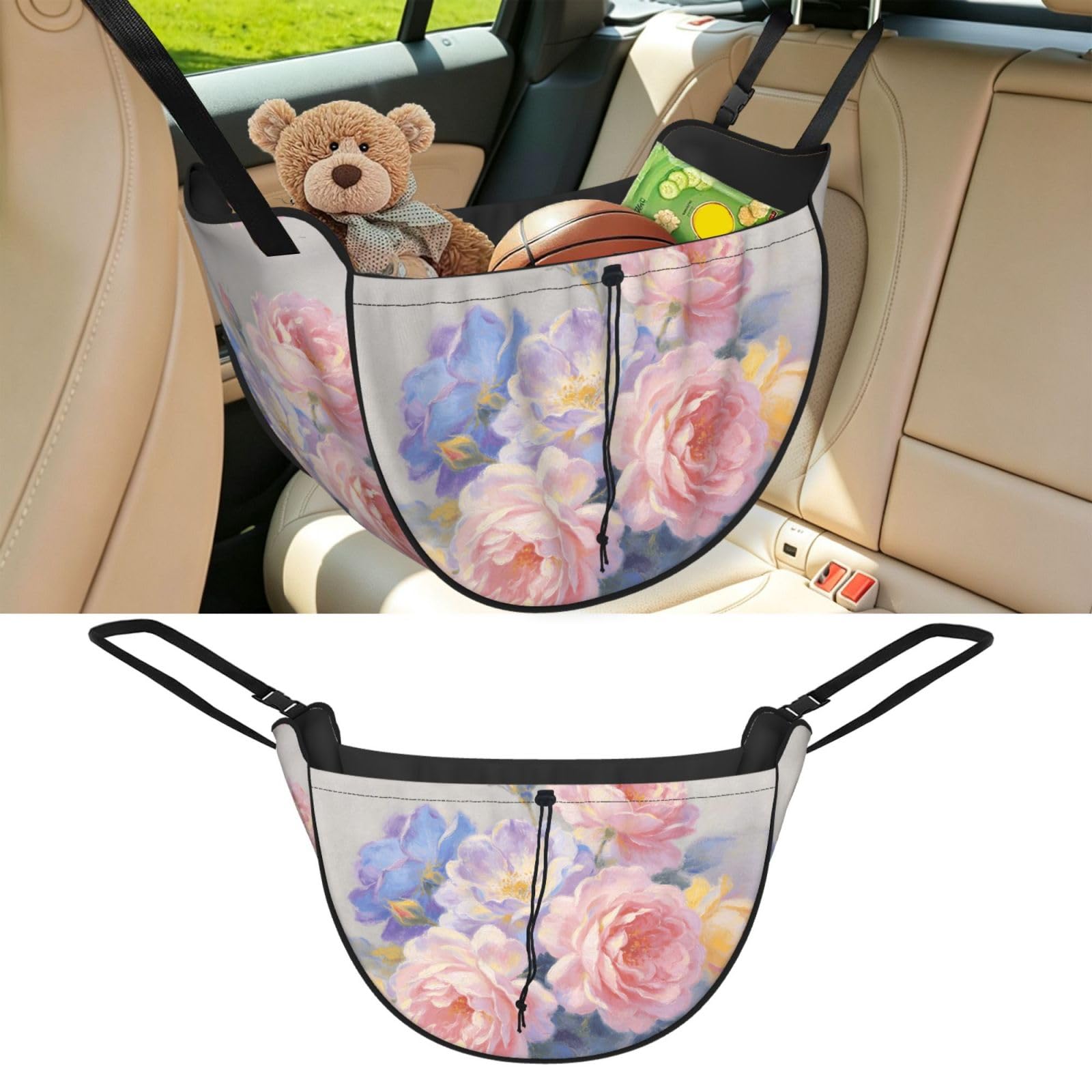 Cntdbu Black Pastel Color Art Car Seat Organizer-Backseat Storage Bag For Travel