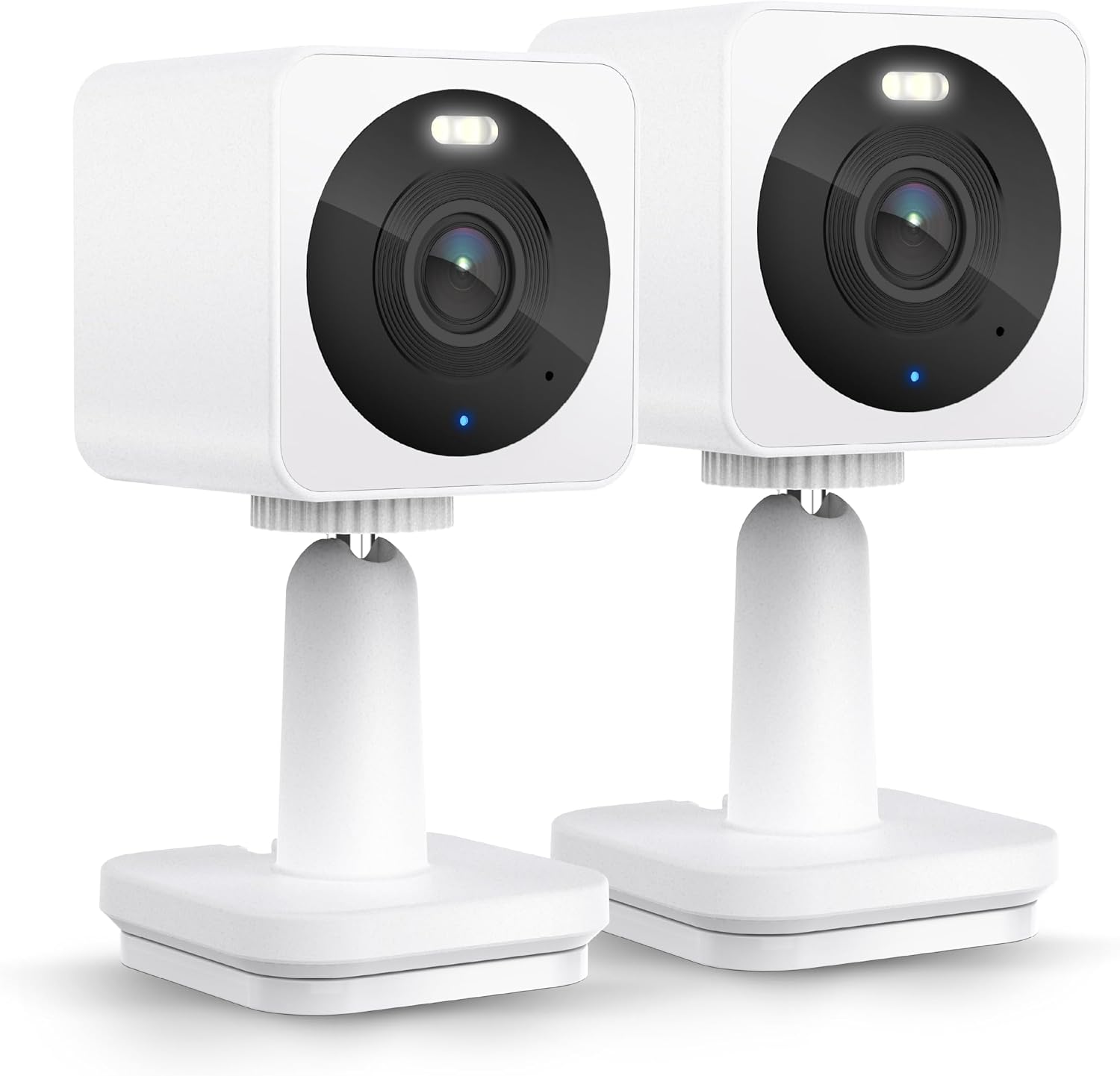 Cam OG 2-Pack Indoor/Outdoor Security Cameras with Color Night Vision | White 1080p Wi-Fi camera for monitoring with built-in spotlight, motion detection, 2-way audio; works with Alexa and Google