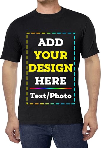 Custom T Shirts Add Your Own Design/Text/Photo Custom Personalized Men & Women Soft Fit Crewneck Cotton T-Shirt Tee