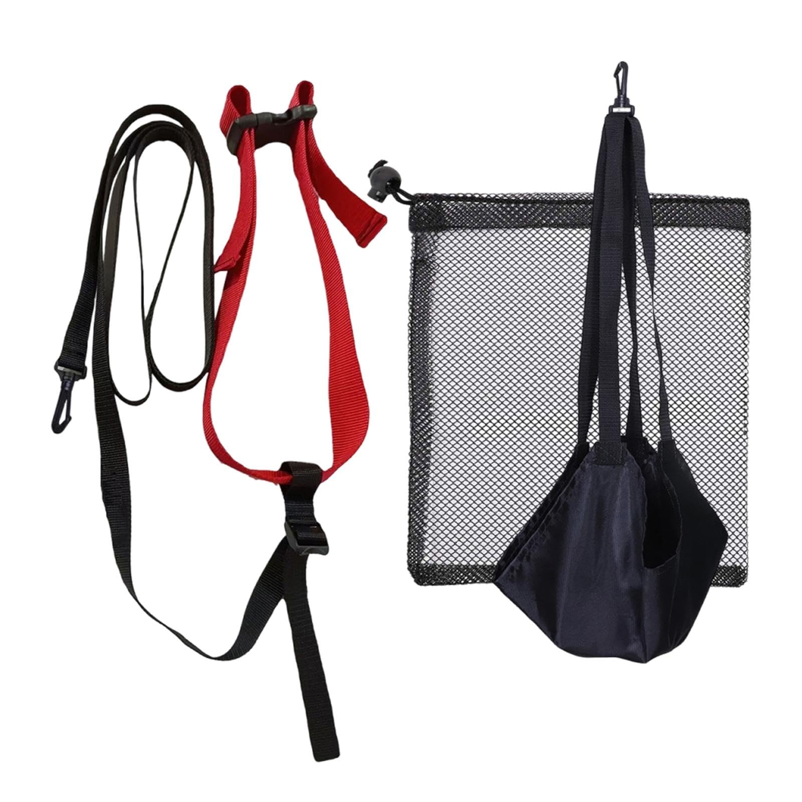 Vaveren Swimming Resistance Training Set Aquatic Resistance Belt Adjustable Strength Training Swim Parachute for Water Sports Outdoor, Black and Large