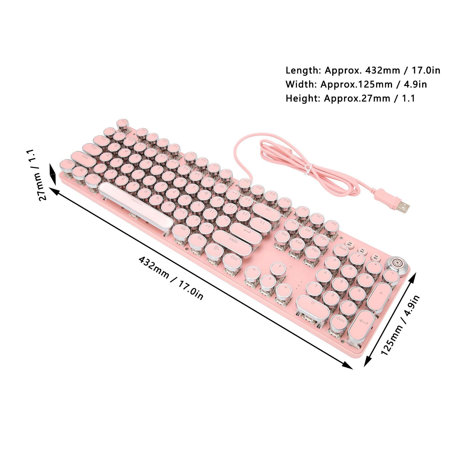 Tastiera Meccanica 104 Tasti Albero Meccanico Reale Interruttore Blu Gaming per Appassionati di Giochi per PC Pannello da Disegno in Metallo ABS (902-7 Punk rosa)