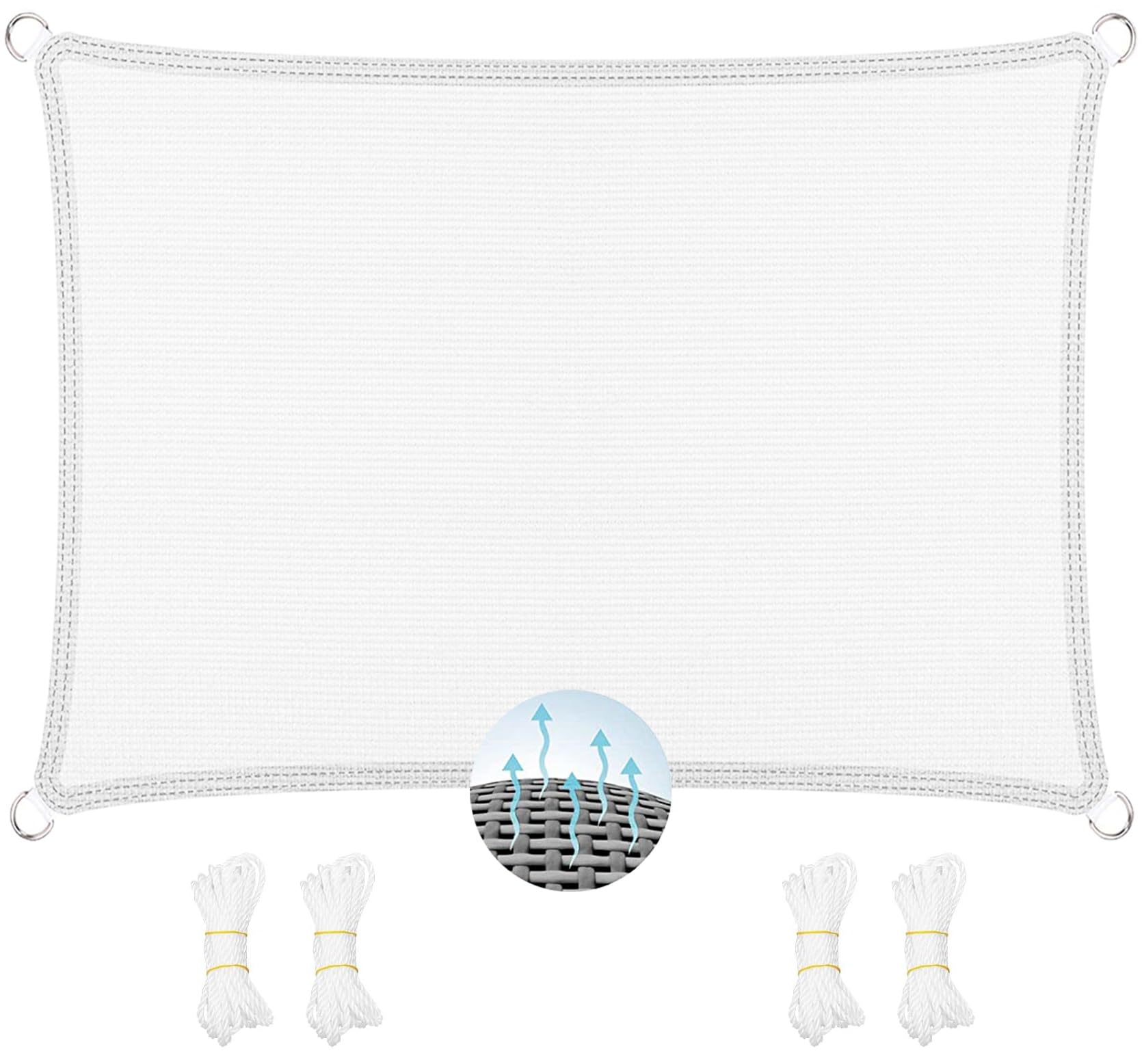 Voiles ombrages rectangulaire 120x580 cm blanc pour jardin