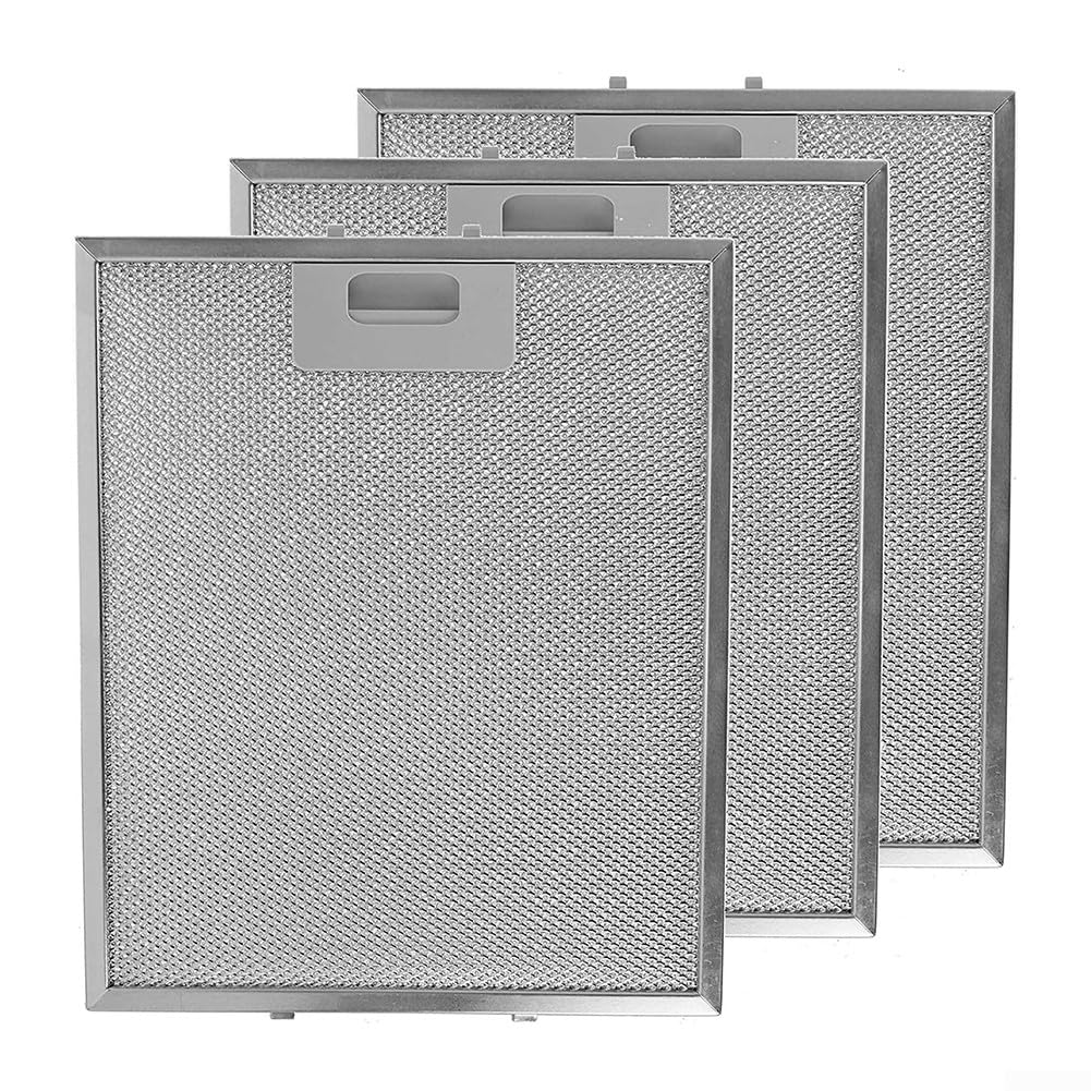 3 Pack Grease Filters For RANGEMASTER Cooker Hood Metal Silver Filter