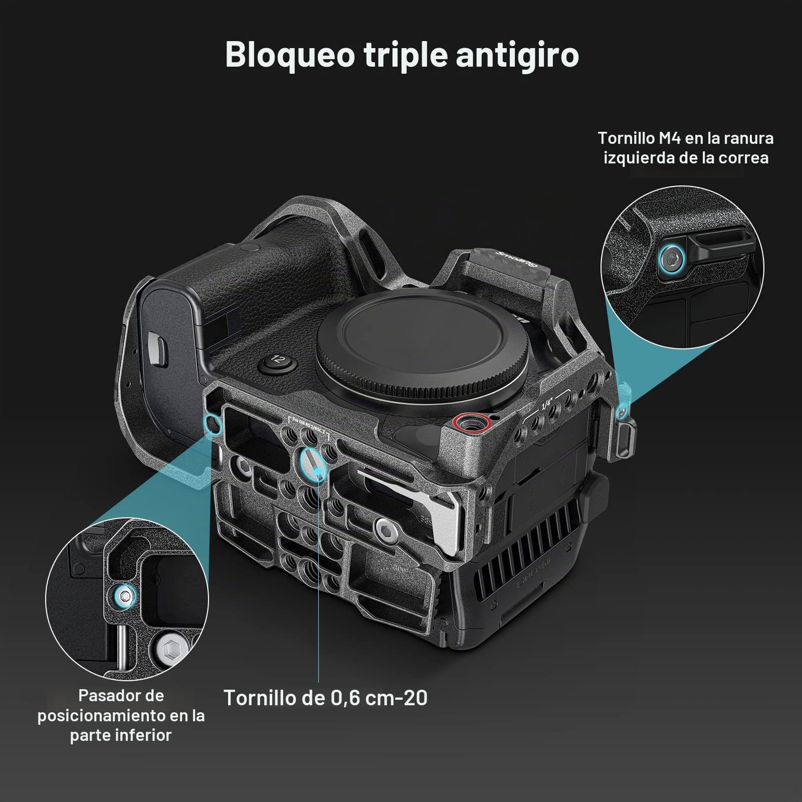 SMALLRIG R5C Camera Cage Handheld Kit para Canon R5 C con Top Handle, Full Cage, HDMI y USB-C Cable Clamp - 3891