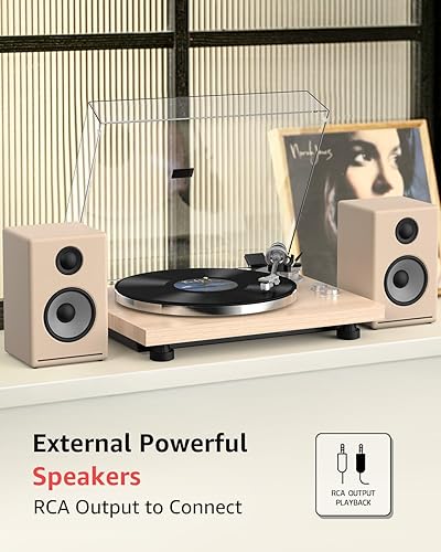Miniatura 7 de Tocadiscos Tocadiscos Salida Inalámbrica Fibra de Carbono Tonearm Plato de Aluminio Tracción por Correa LP Turntables Audio Phono RCA Line Out