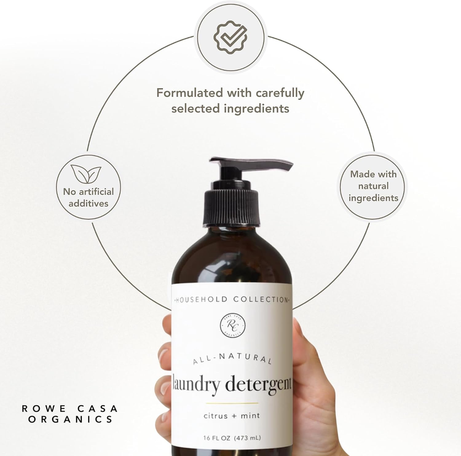 Rowe Casa Organics Citrus + Mint Laundry Detergent Liquid, Natural, 16 Oz image 3