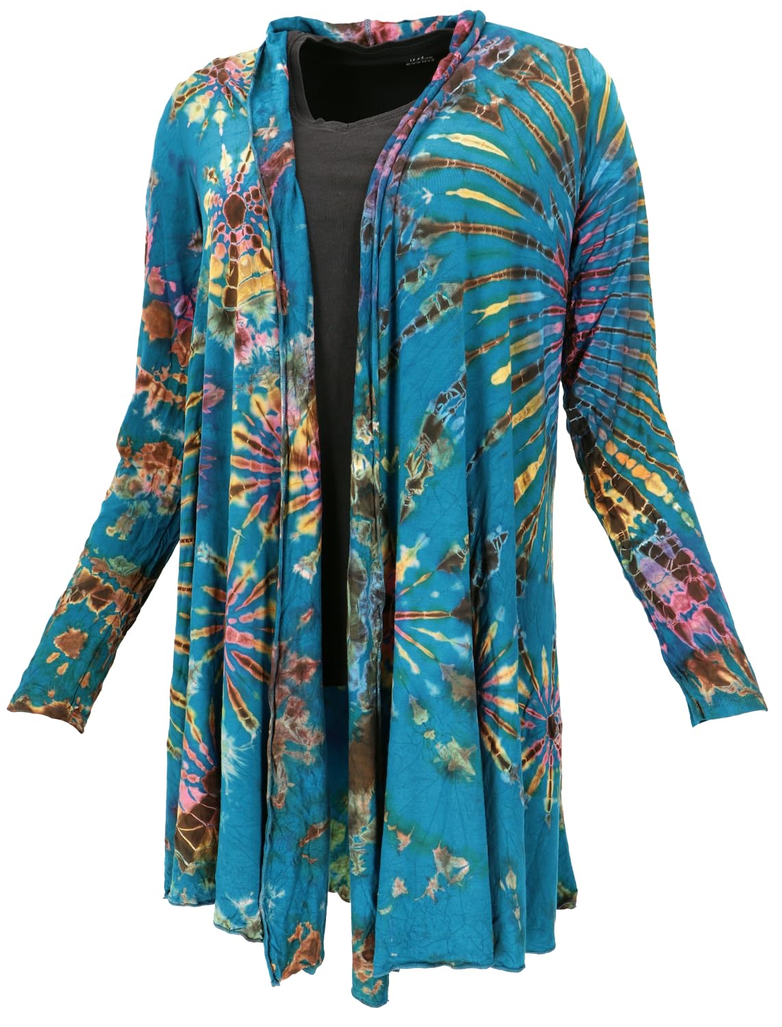 Cardigan ouvert batik bleu turquoise GURU SHOP en taille 38