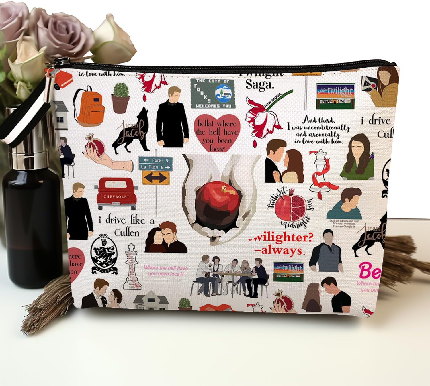TV Show Makeup Bag, Edw Vampire Gift,Merchandise Cosmetic Bag, TV Show Inspired Gifts for Movie Fans Girls Women (Where The Hell Have You Been Loca) 6M265