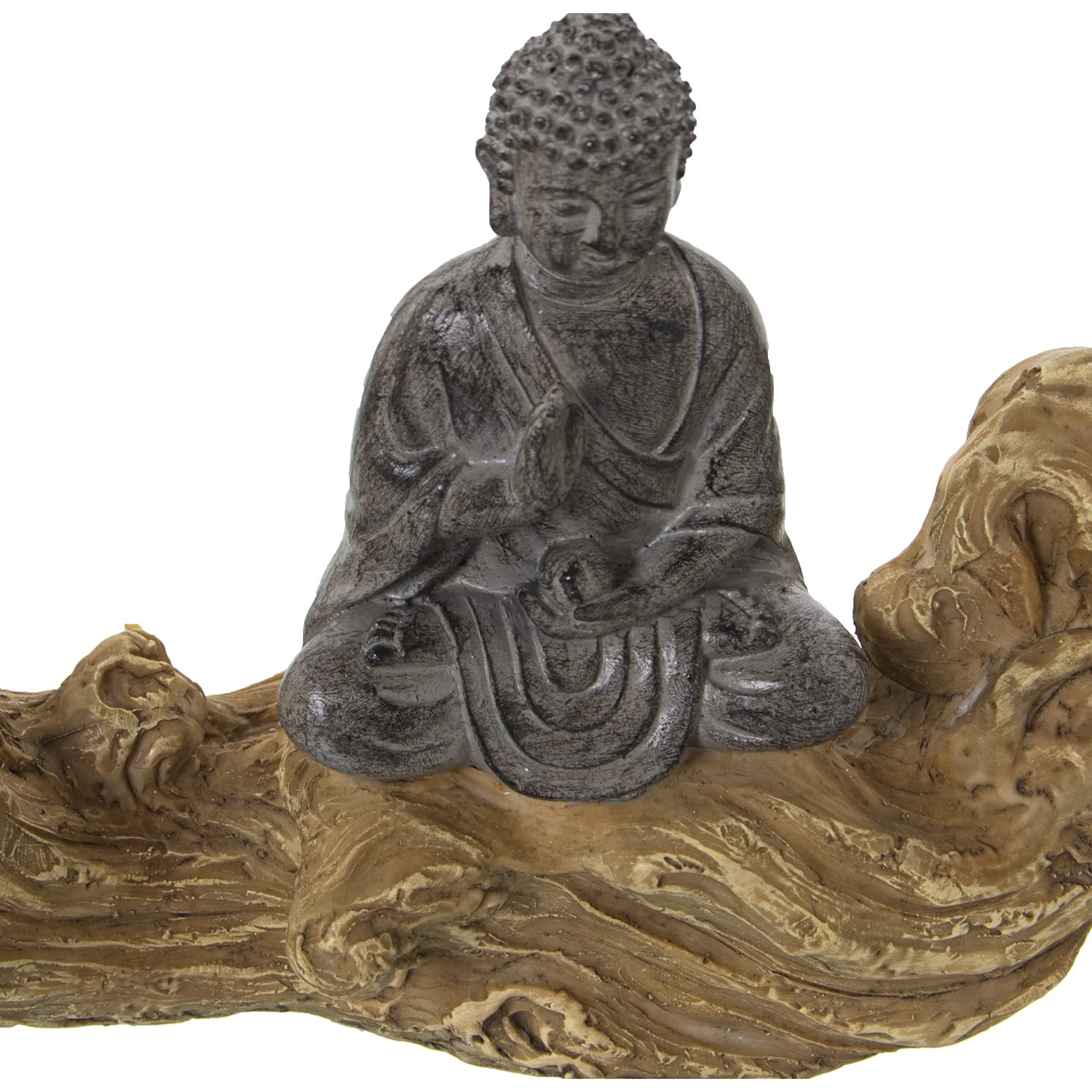AlexandreHouse Figure Resin Buda Sobre Trunk 32 x 8 x 14 cm, Multicolour - Image 3