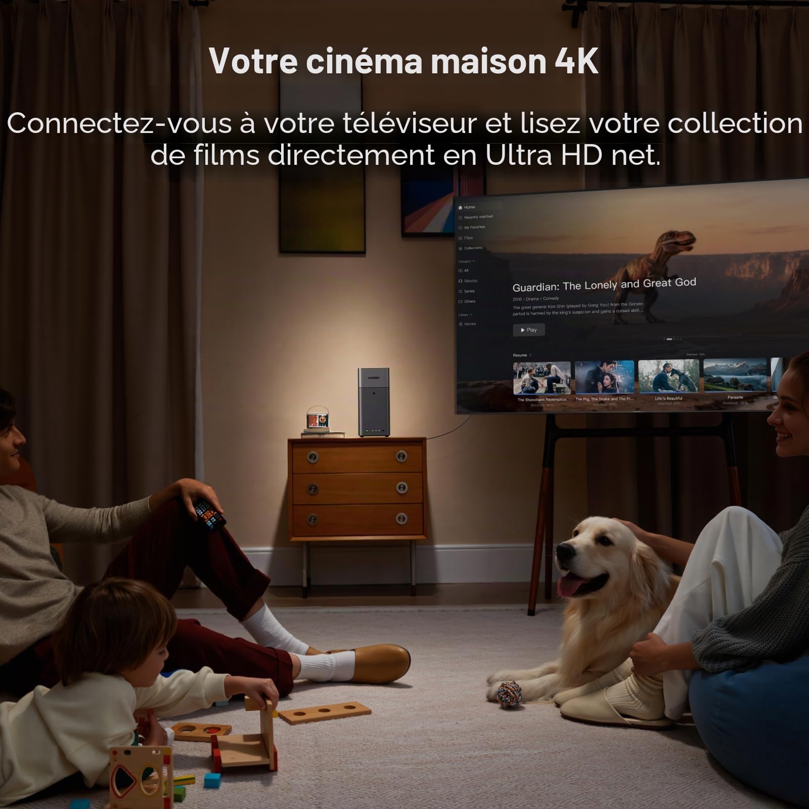 UGREEN NASync DH2300 NAS de bureau à 2 baies, 4 Go de RAM, album photo AI, accès à distance, système NAS convivial pour les débutants, serveur NAS avec LAN 1 GbE, stockage réseau pour la maison (sans