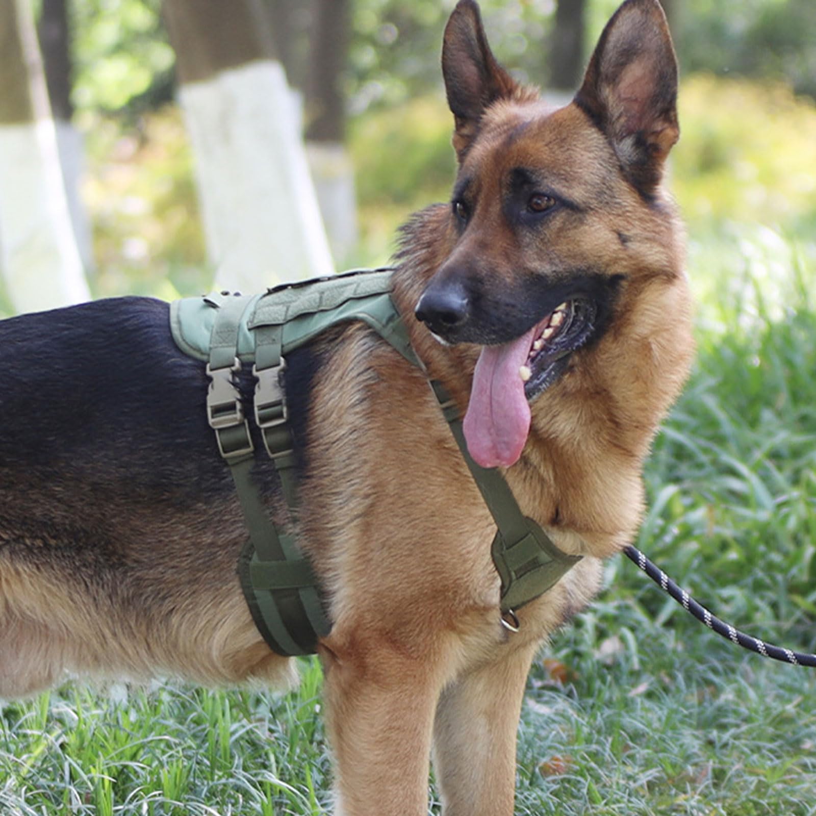 Robusta pettorina per cani in tessuto Oxford di grandi dimensioni con strisce riflettenti per migliorare la visibilità notturna e una facile regolazione gilet riflettente per cani