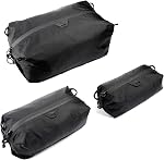 Peak Design Ultralight Terra Shell Packing Cube Bundle, Black, Travel Cubes with Strap Attachment Points and Luggage Pass Through, Zipper Opening, Travel Organizer for Men and Women, Sizes XXS, XS, S