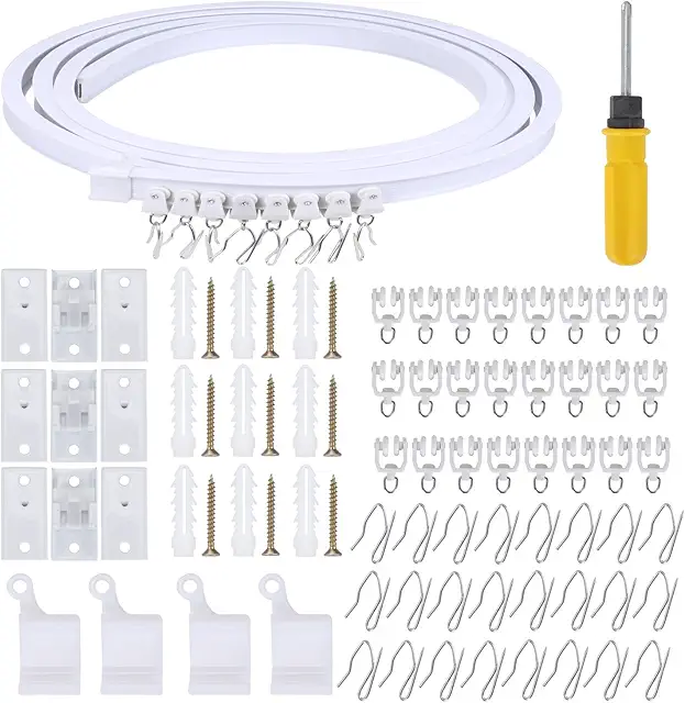 Riel de Cortina Plegable PVC 5M Blanco - Corredera Cortina Flexible