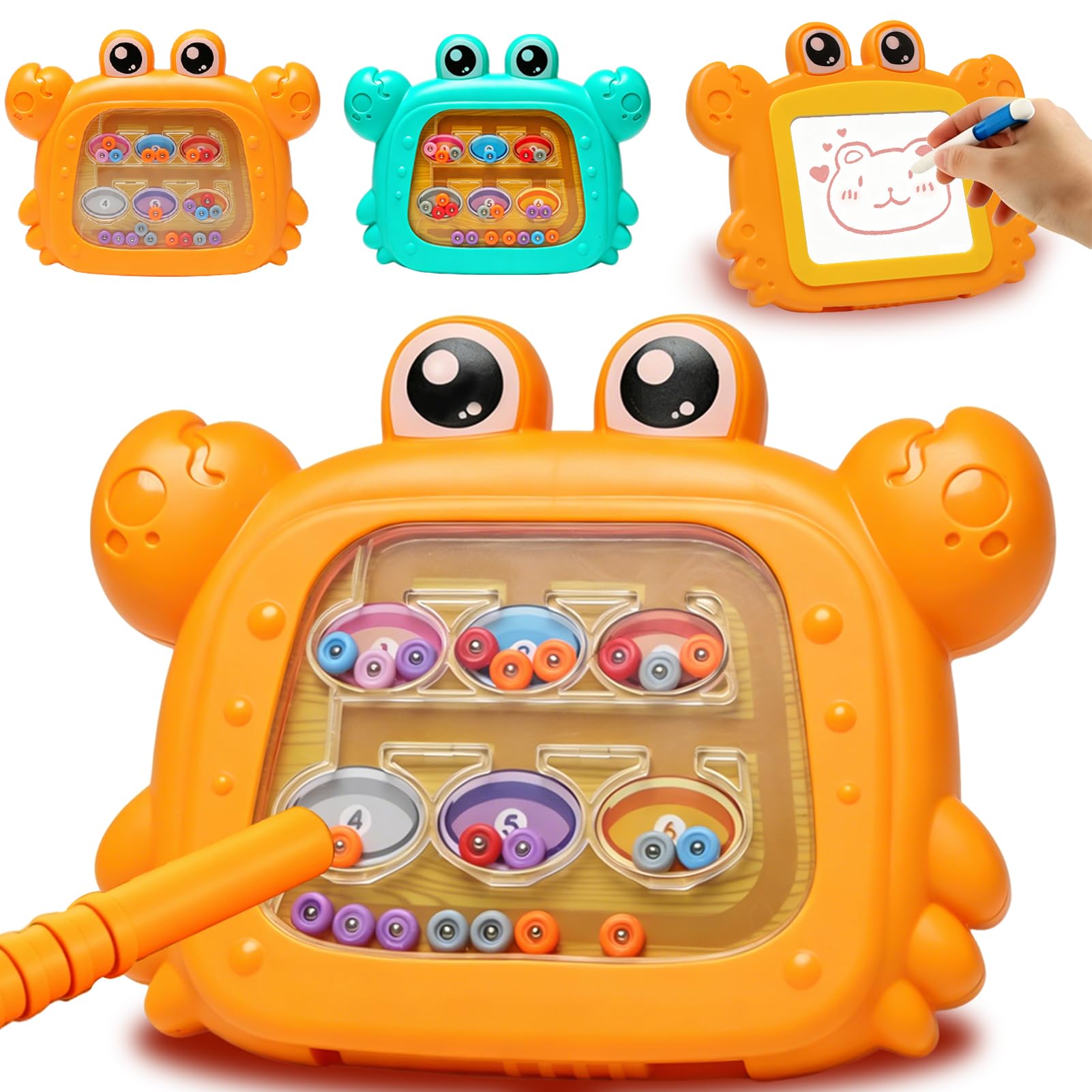 TonStyle Magnetic Drawing Board, Sensory Toys, 2-in-1 Magnetic Drawing Board & Maze Puzzle Toy, Portable Travel Camping Classroom Play Gift for 1-6 Years Old Boys Girls Birthday Party