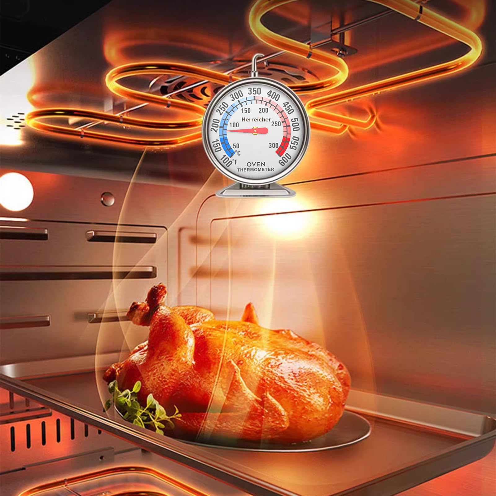 Thermomètre De Four 0-400°C - Cadran Large En Inox Pour Cuisson Précise