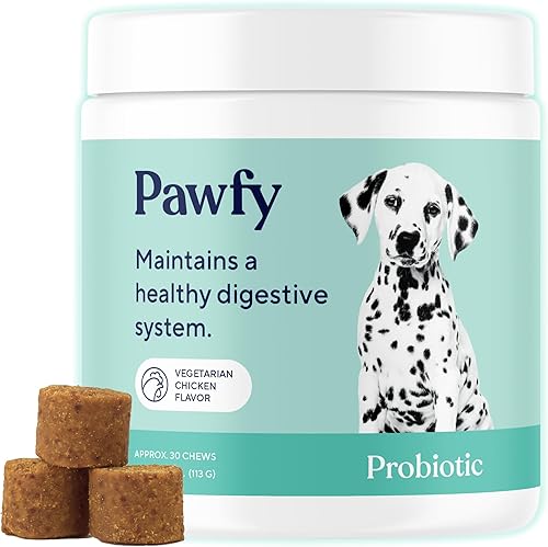 Pawfy Probióticos para perros | Apoya la salud digestiva, la diarrea para perros pequeños y grandes | Mejora la salud intestinal | Suplementos
