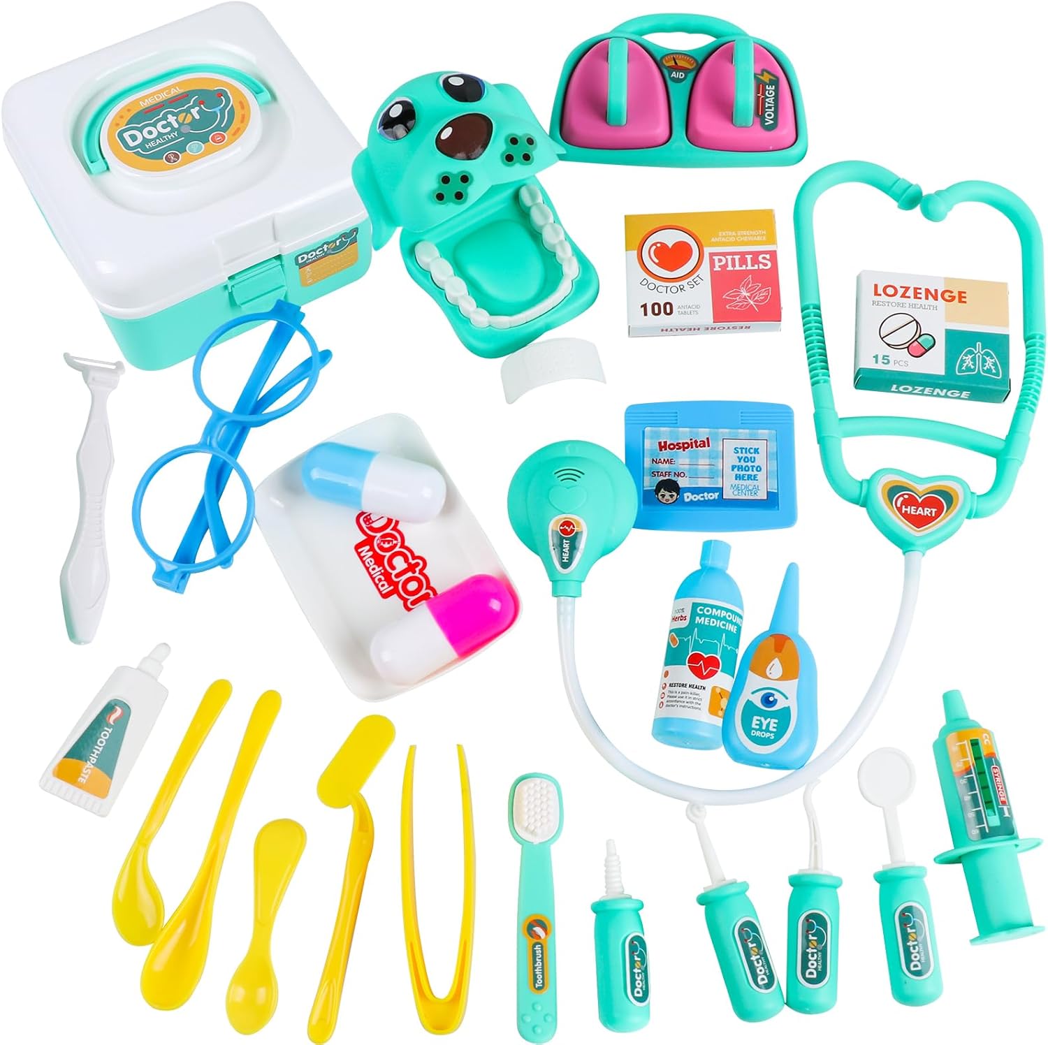 SHINESCENT Docteur Jouet Set 27 Pi?�ces Docteur R?�le Jouets Malette pour Enfants ?� Partir de 3 