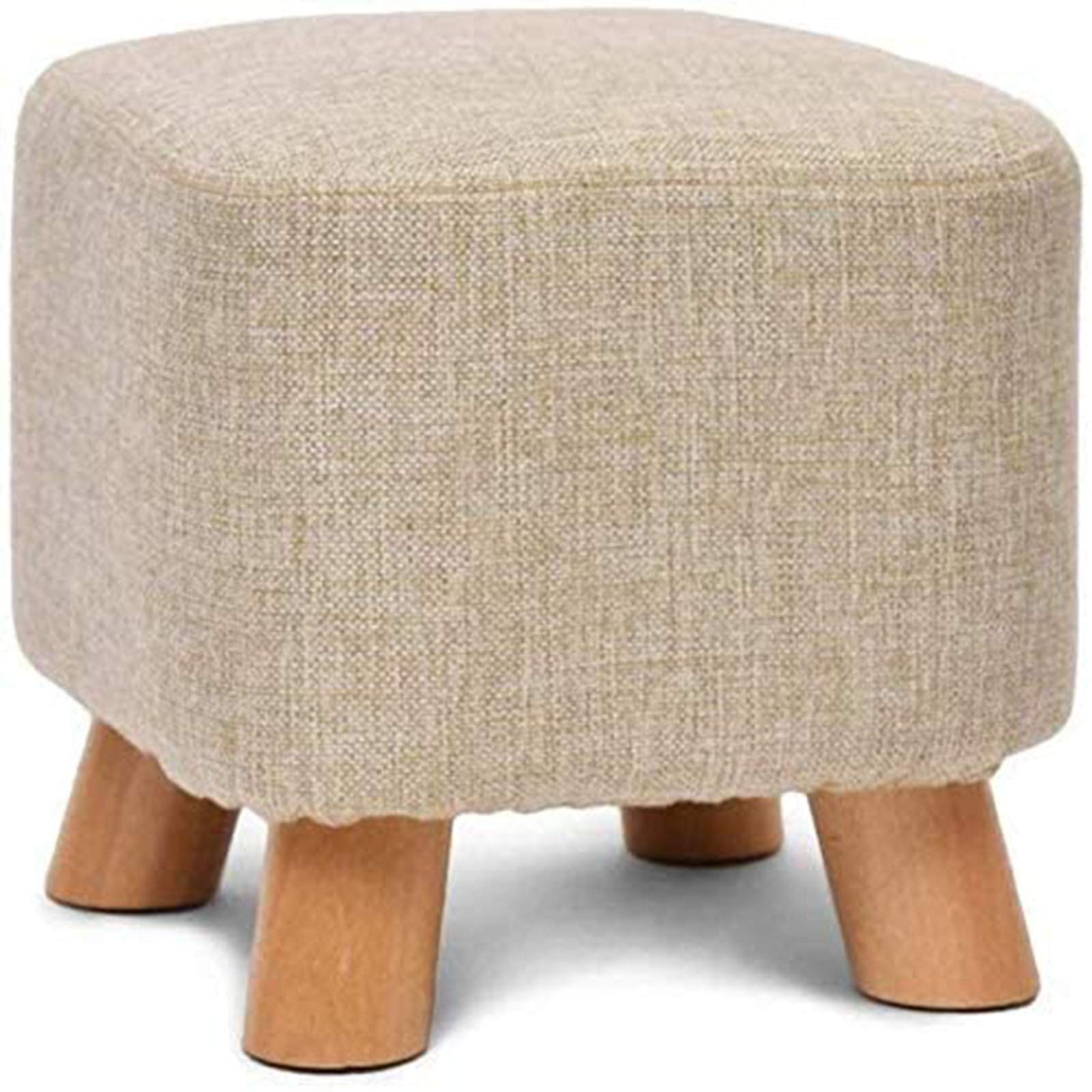 Pouf en bois massif DASHADAO structure stable et assise lin