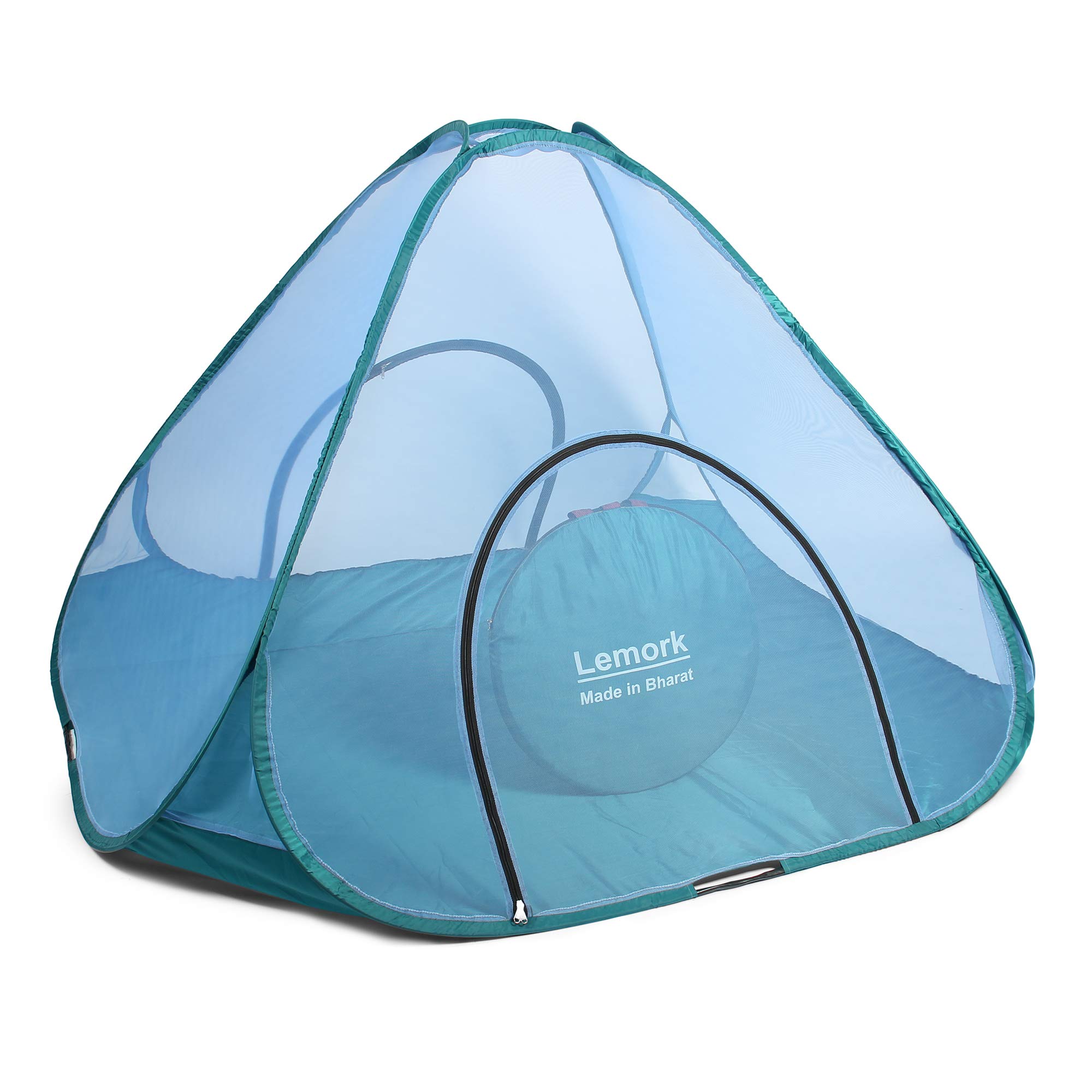 Lemork Foldable Mosquito Net for King Size Bed , Double Bed , Macchardani with Base (7X 7 X5.8 feet)