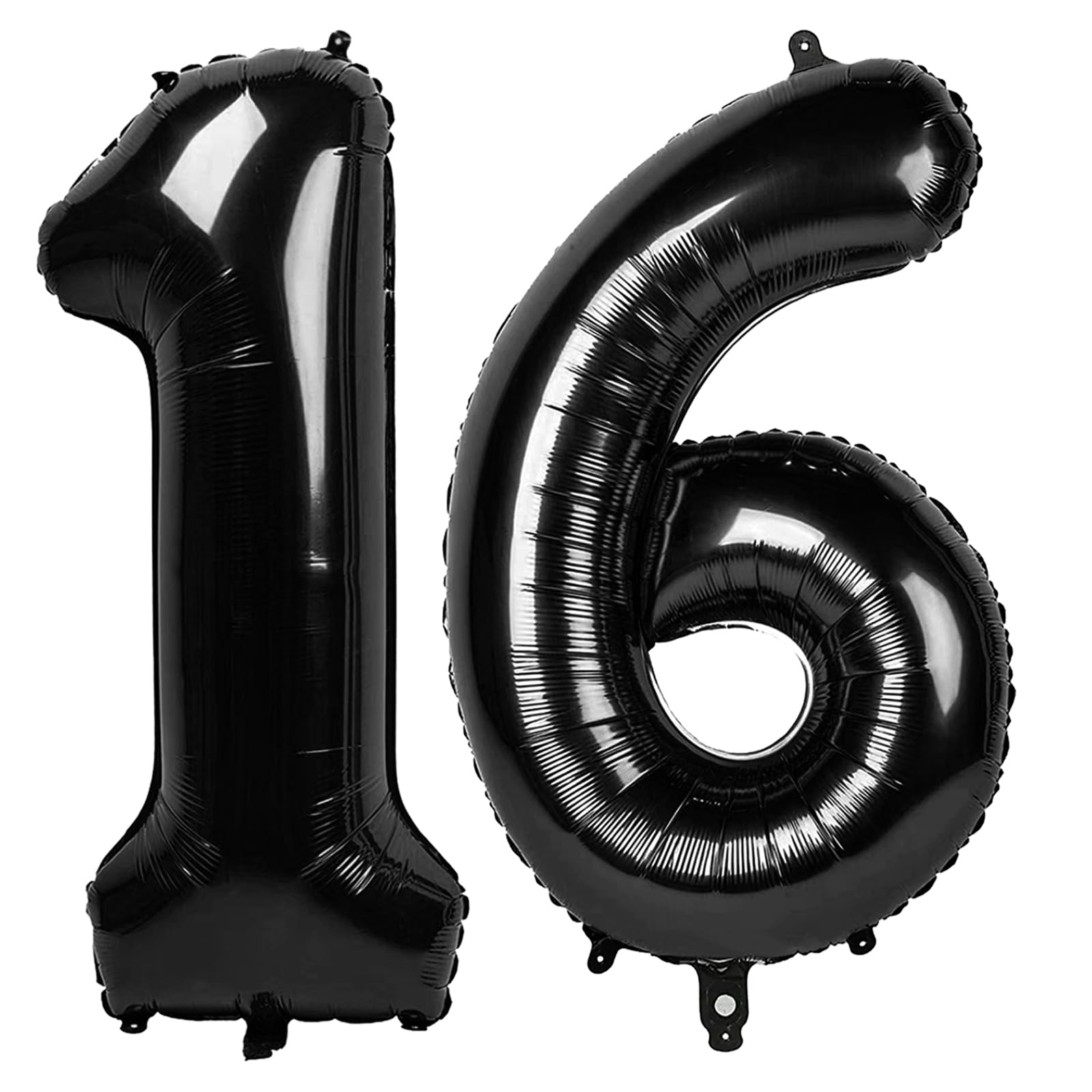 Photo 1 of 16 Balloon - Black Birthday Number Balloons, 40 Inch Decorations Men Women