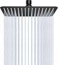 SR SUN RISE Luxury 12-Inch Large Square 304 Stainless Steel Shower Head High Pressure Rainfall Showerhead Ultra Thin Matte Black