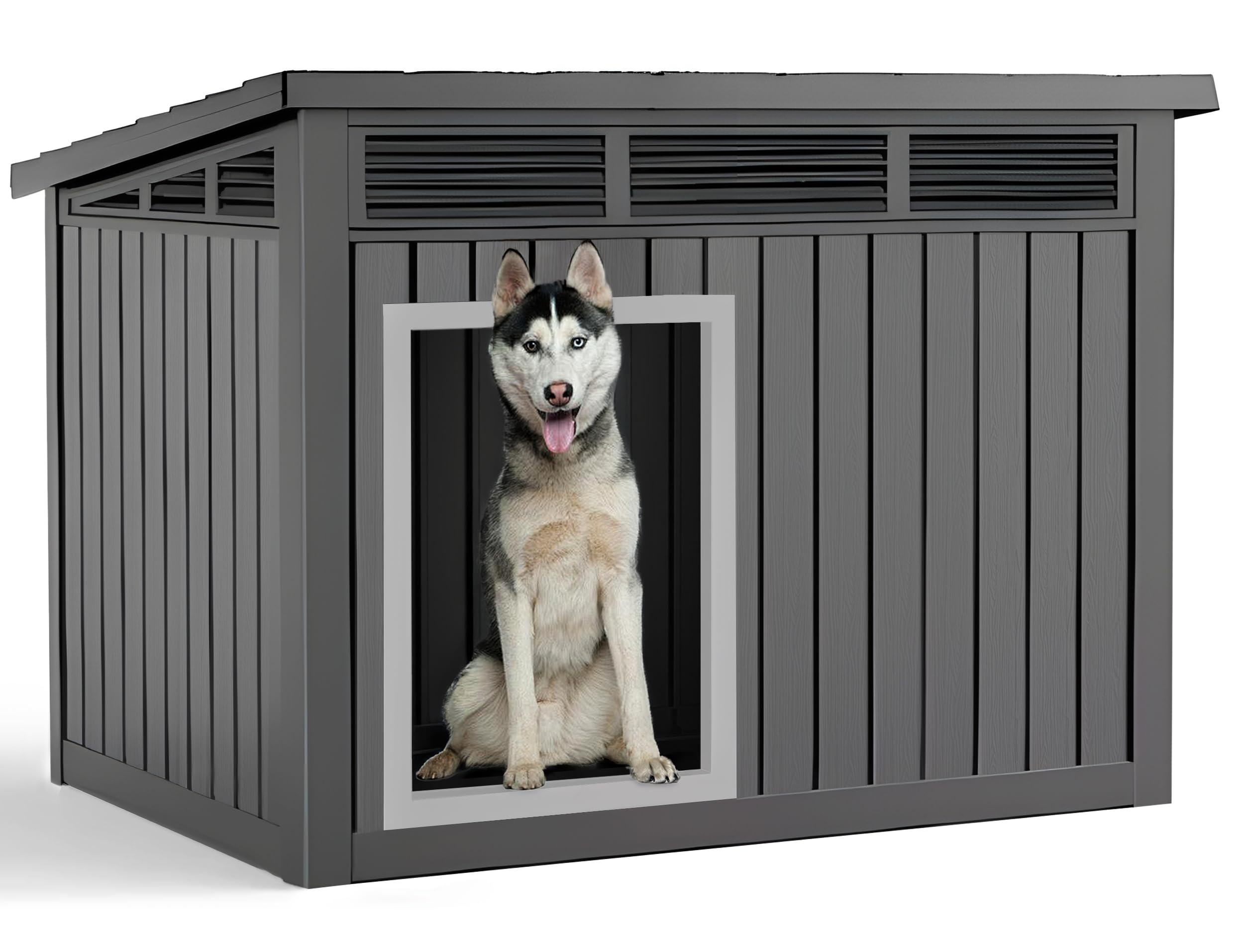 VIXZEN Dog House Outdoor - 42 Inch Weatherproof Doghouse with Openable Roof for Easy Cleaning, Indoor Dog House Medium Size Dog with Spacious Interior