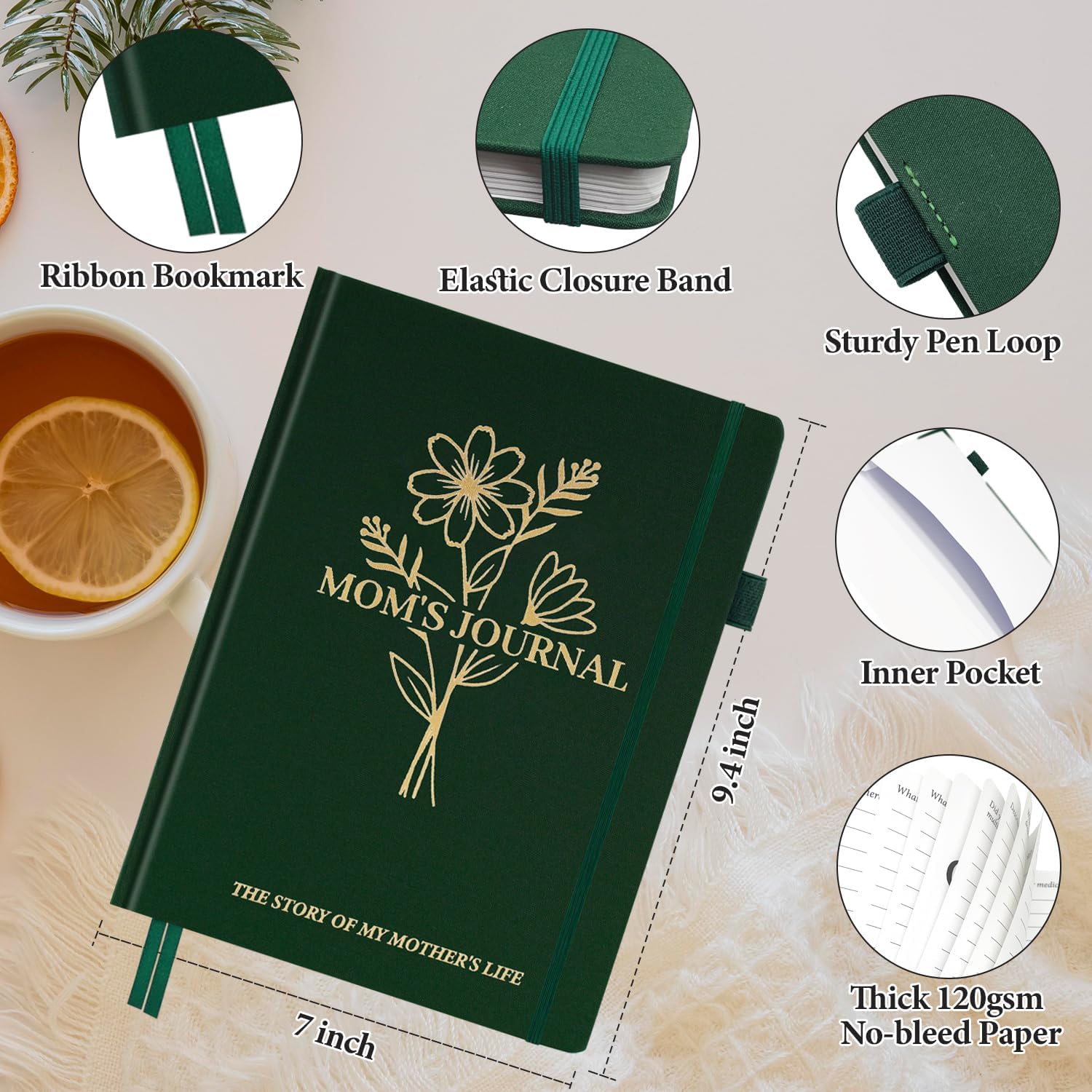 Mom Life Story Book Journal, A Mother’S Guided Journal with Prompt Questions to Share Her Journey & Memories, Meaningful Family Keepsake Gift for Mother's Day, Birthday, Christmas from Daughter & Son - Image 5