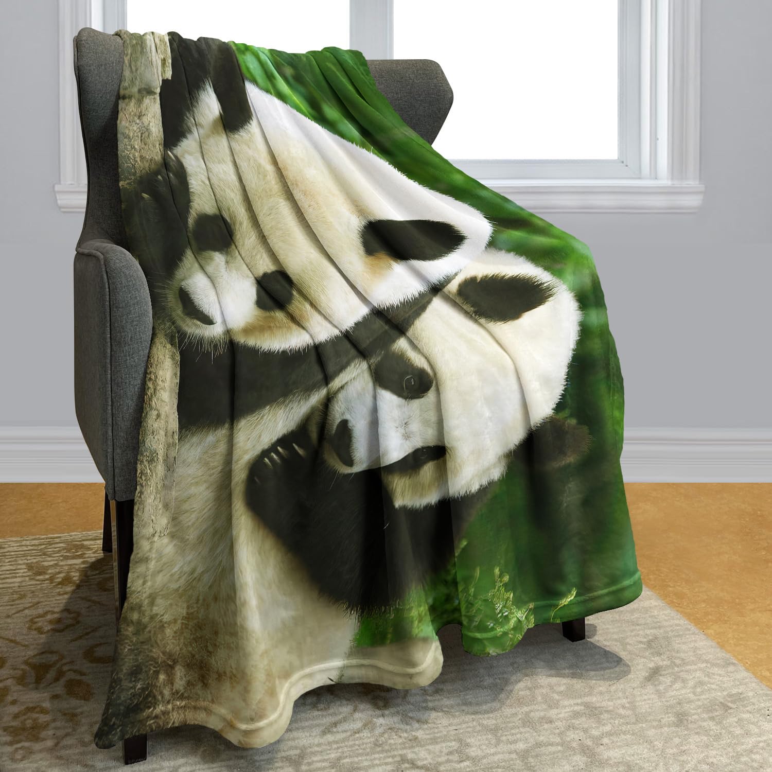 YISUMEI - 150 x 200 cm Decke - Personalisierter Großer Panda Fleecedecke,Kaschmir-Gefühl Kuscheldecke Geeignet für Bett oder Sofa
