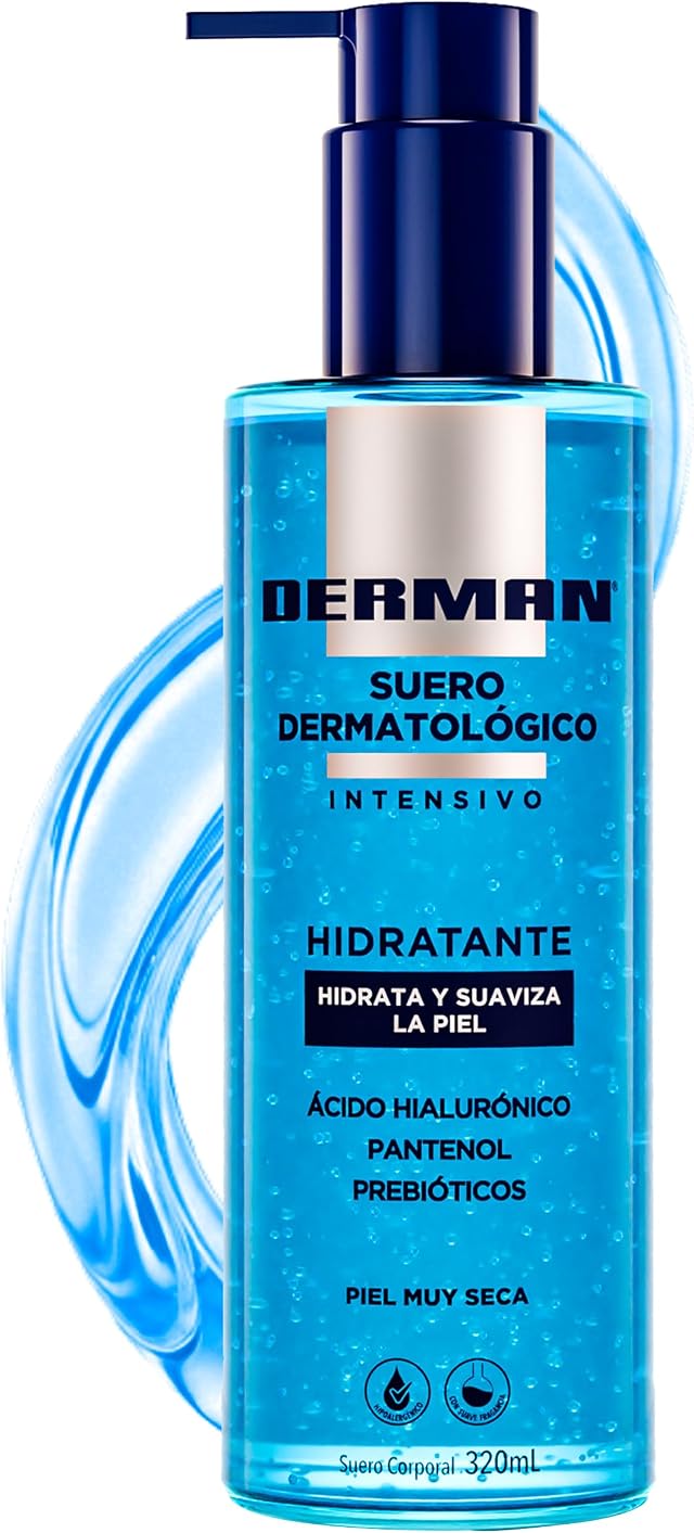 DERMAN Suero Corporal Hidratante Dermatológico Intensivo con Ácido Hialurónico,
