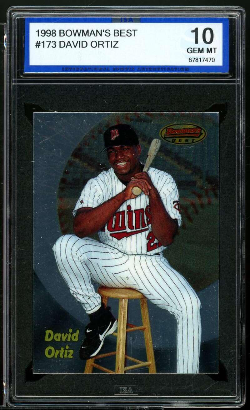 Amazon.com: David Ortiz Rookie Card 1998 Bowman's Best #173 ISA 10