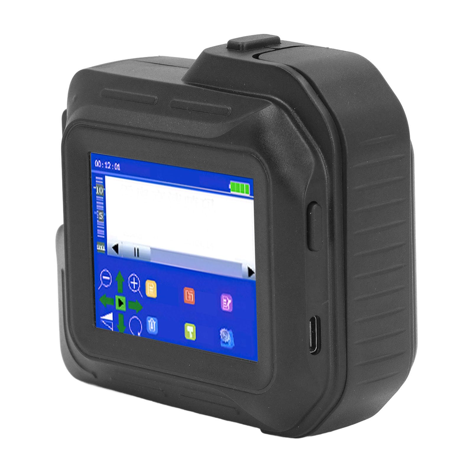 Domary Stampante a Getto D'inchiostro Portatile Touch Screen da 4,3 Pollici | Impugnatura Ergonomica in ABS, 600 Dpi, Stampa di Codici QR su Legno/plastica/pelle, per App di Modifica /iOS