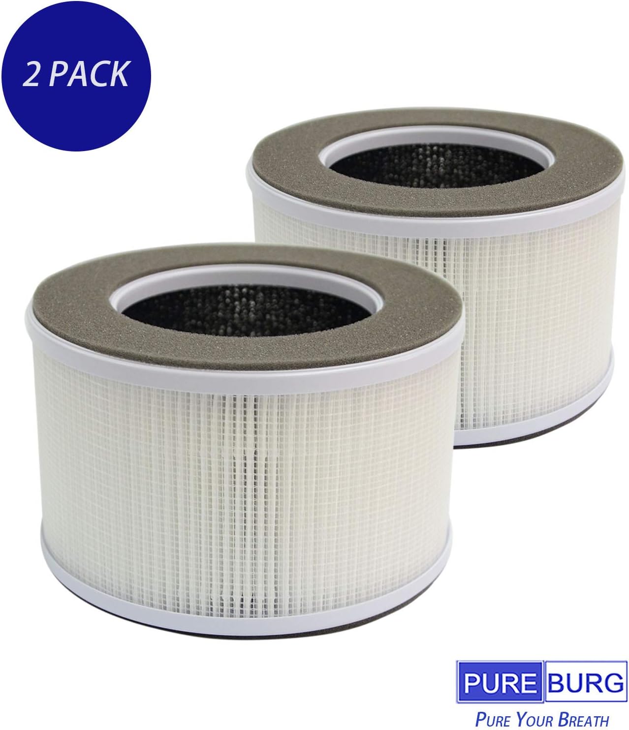 PUREBURG Replacement Filters Compatible with Membrane Solutions MSB3 Air Purifier,2-Pack H13 HEPA 3-Stage Filtration Activated Carbon Air Clean VOCs Odor - Image 3