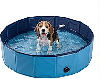 Vista 1 de Bañera plegable para mascotas para perros pequeños y niños, piscina plegable de plástico duro de 31.5 x 7.87 pulgadas, bañera versátil