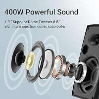Herdio 6.5" Vízálló Kültéri Hangfal Pár 400W Erős Basszus Terasz Kert 3