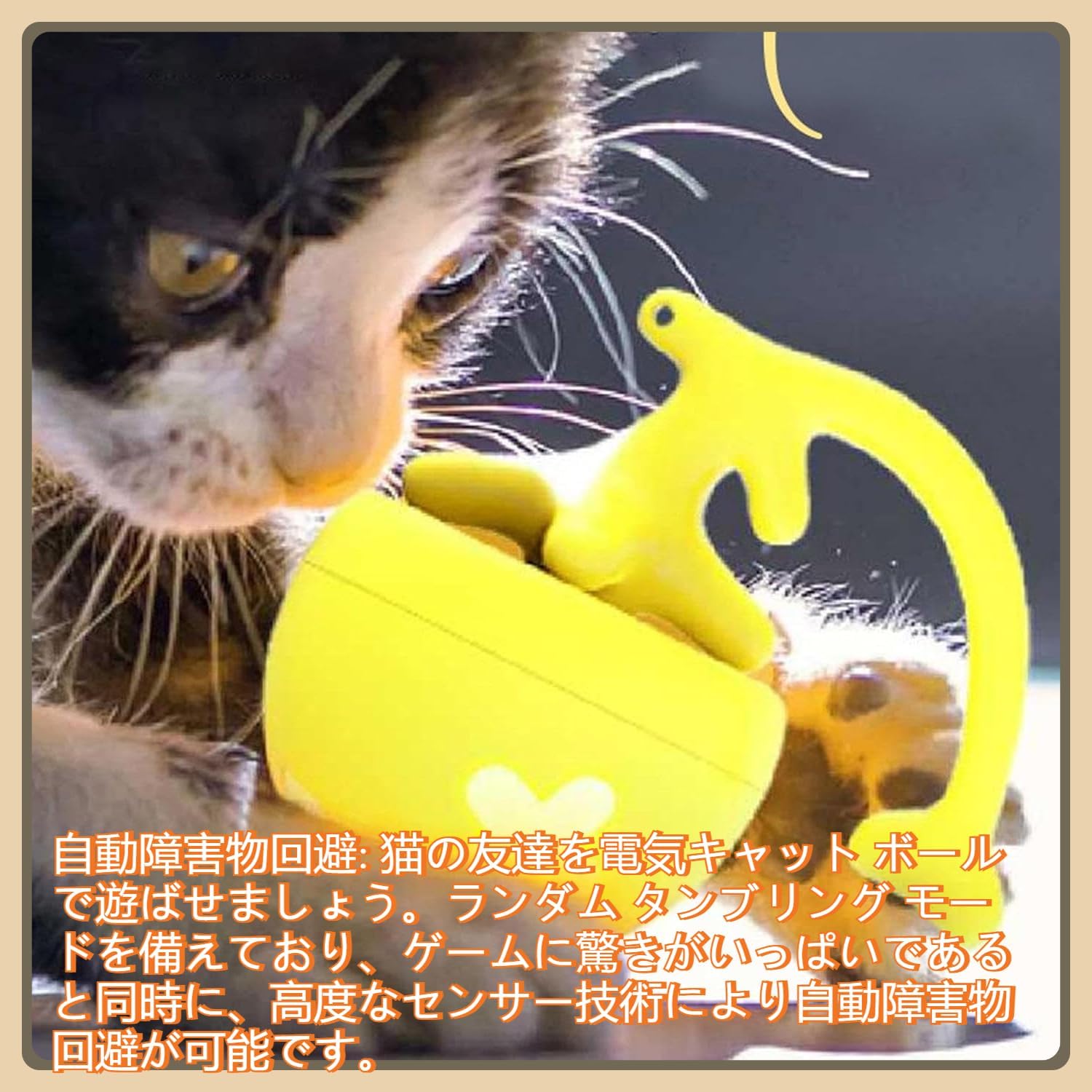 Joxoilso 電動猫ボール、インタラクティブ猫おもちゃボール, USB充電式自動可動ボール,おもちゃの魚の骨、回転ボール、猫レリ