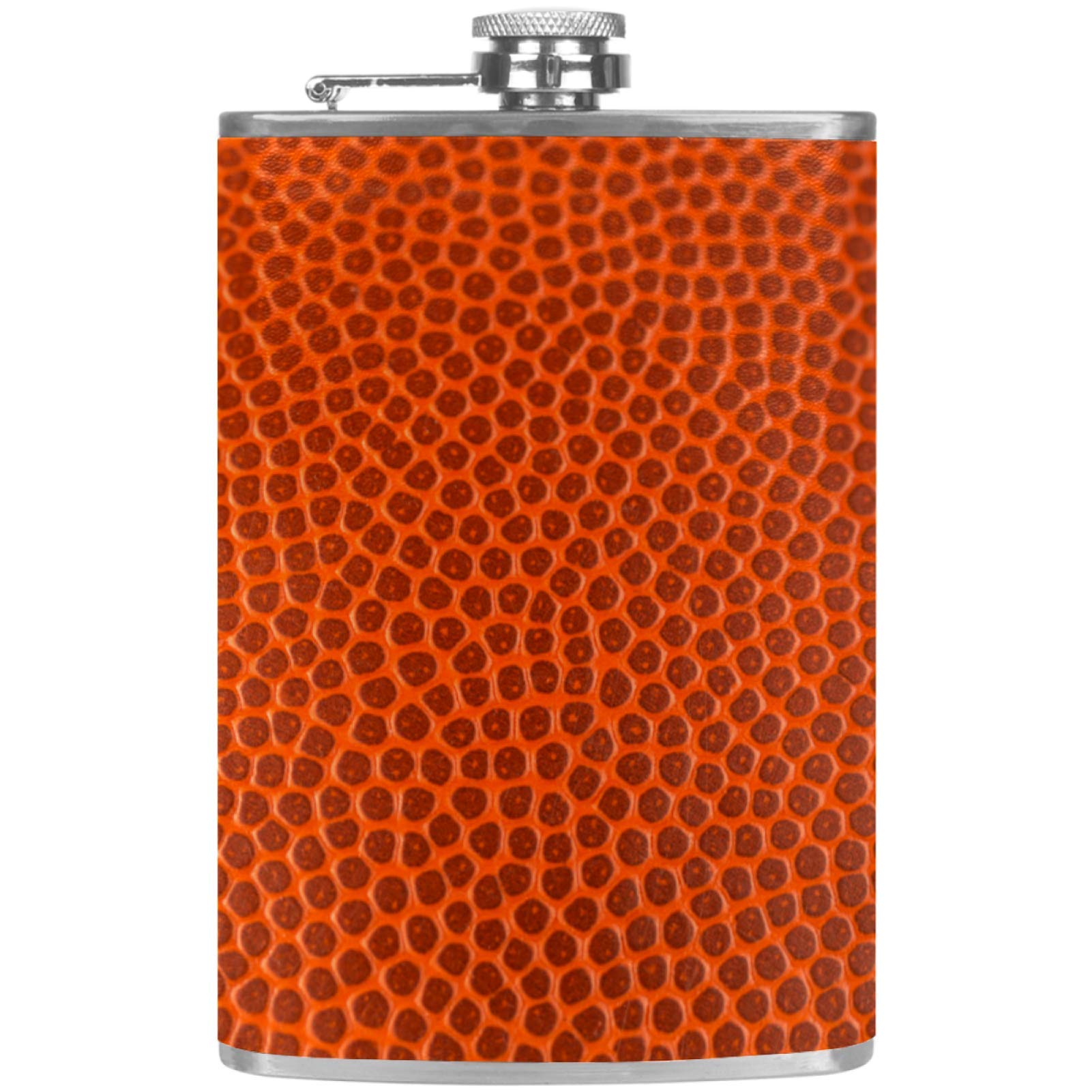 Flasque à whisky de poche en cuir orange avec entonnoir de camping pour bouteille de vin et bar