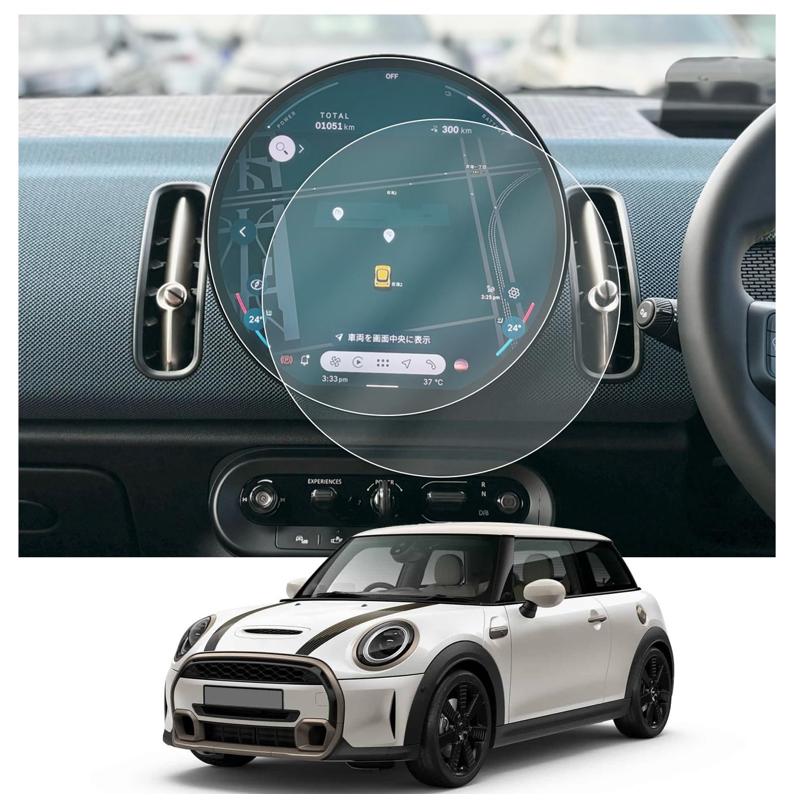 Amazon | 【CDEFG 2枚】2024新型 ミニ クーパー カーナビ 保護フィルム