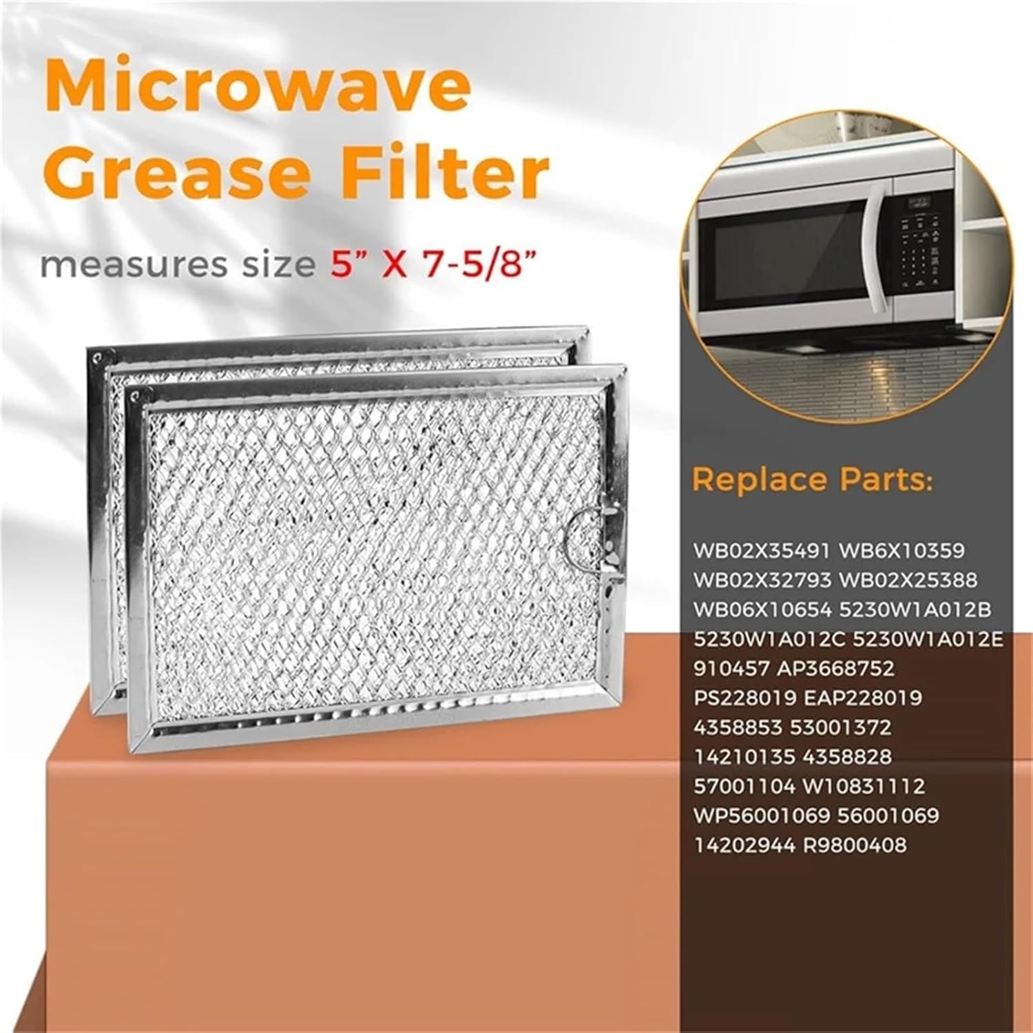 4PCS Microwave Filter Replacement for GE WB06X10309/ WB06X10359 Microwave Vent Filter Icrowave Grease Filter