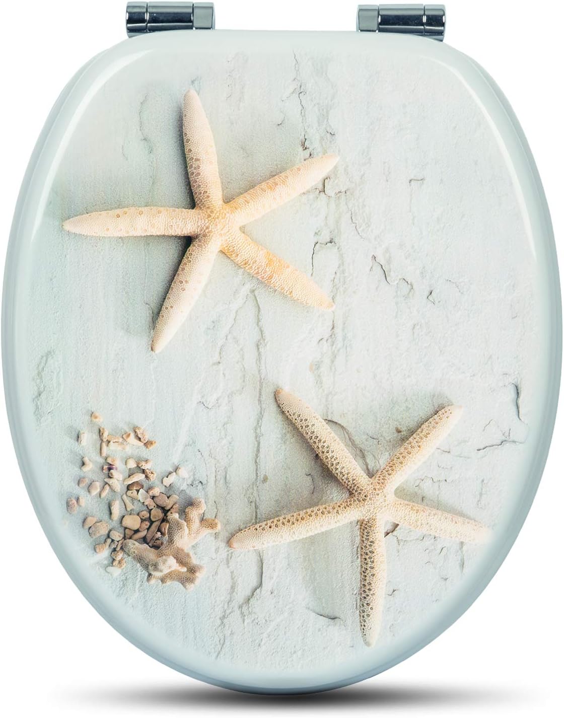 Prima Wooden MDF Antique Pine Effect Toilet Seat with Zinc Hinges Pine