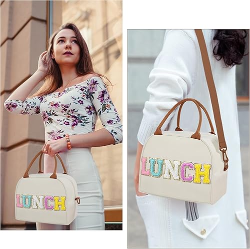 Miniatura 5 de Lonchera para mujer, bolsa de almuerzo aislada grande, lonchera personalizada para niñas y adultos con correas ajustables para el hombro, bolsa de
