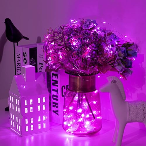 Miniatura 3 de Paquete de 12 luces LED de hadas con pilas, cable plateado impermeable de 7 pies, 20 luces LED de alambre de cobre delgado en colores pastel para