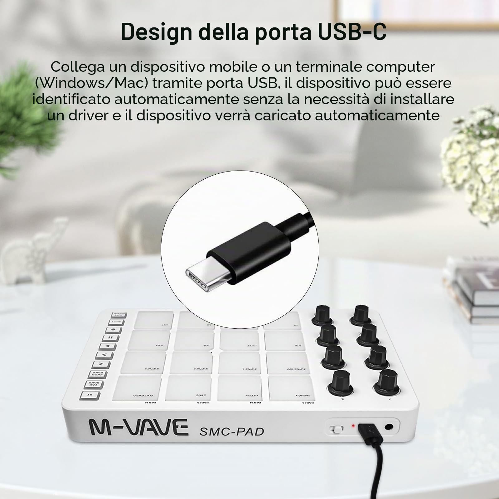 Btuty Controller Professional USB/BT MIDI con 16 pad/8 pulsanti assegnabili/RGB, bassa latenza Drum Pad, tastiera MIDI, Beat Maker (interfaccia di uscita da 3,5 mm)
