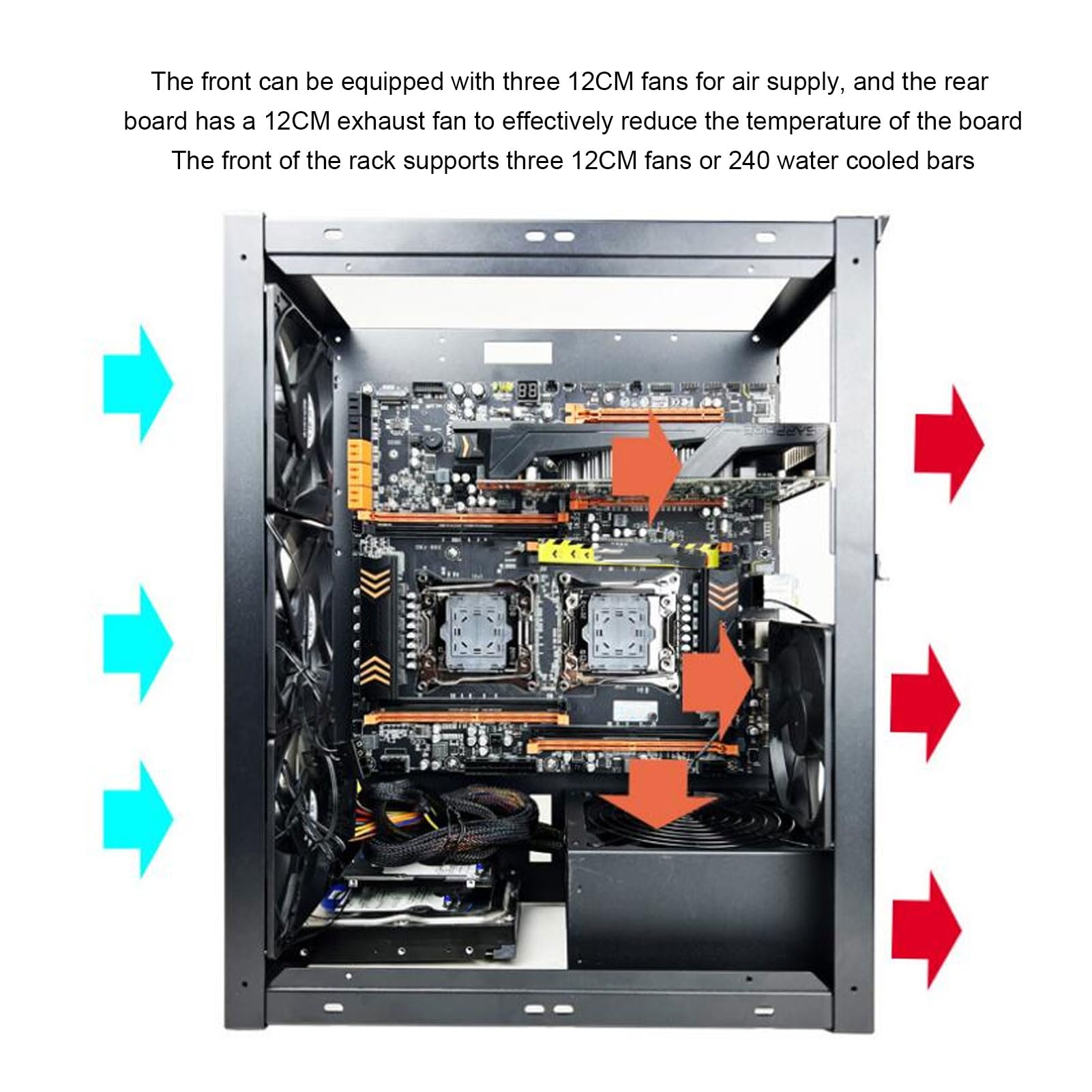 Obudowa Komputera DIY, Otwarta Obudowa ATX, Stojak na Płyty Główne EATX MATX ITX, Obudowa ATX z Szerokim Rozpraszaniem Ciepła