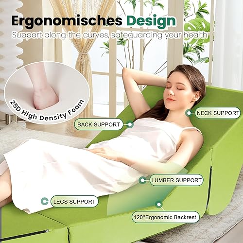 Miniatura 4 de jela Tumbona para exteriores, sofá cama plegable impermeable, resistente a los rayos UV, con funda lavable a máquina, sofá de espuma suave, tumbonas