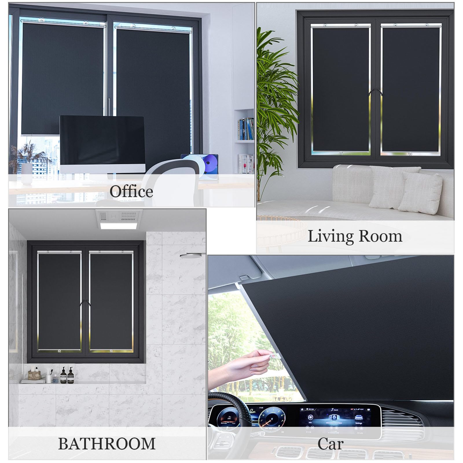 Store enrouleur occultant rétractable sans perçage, facile à installer, idéal pour la maison et le bureau - 30 x 125 cm
