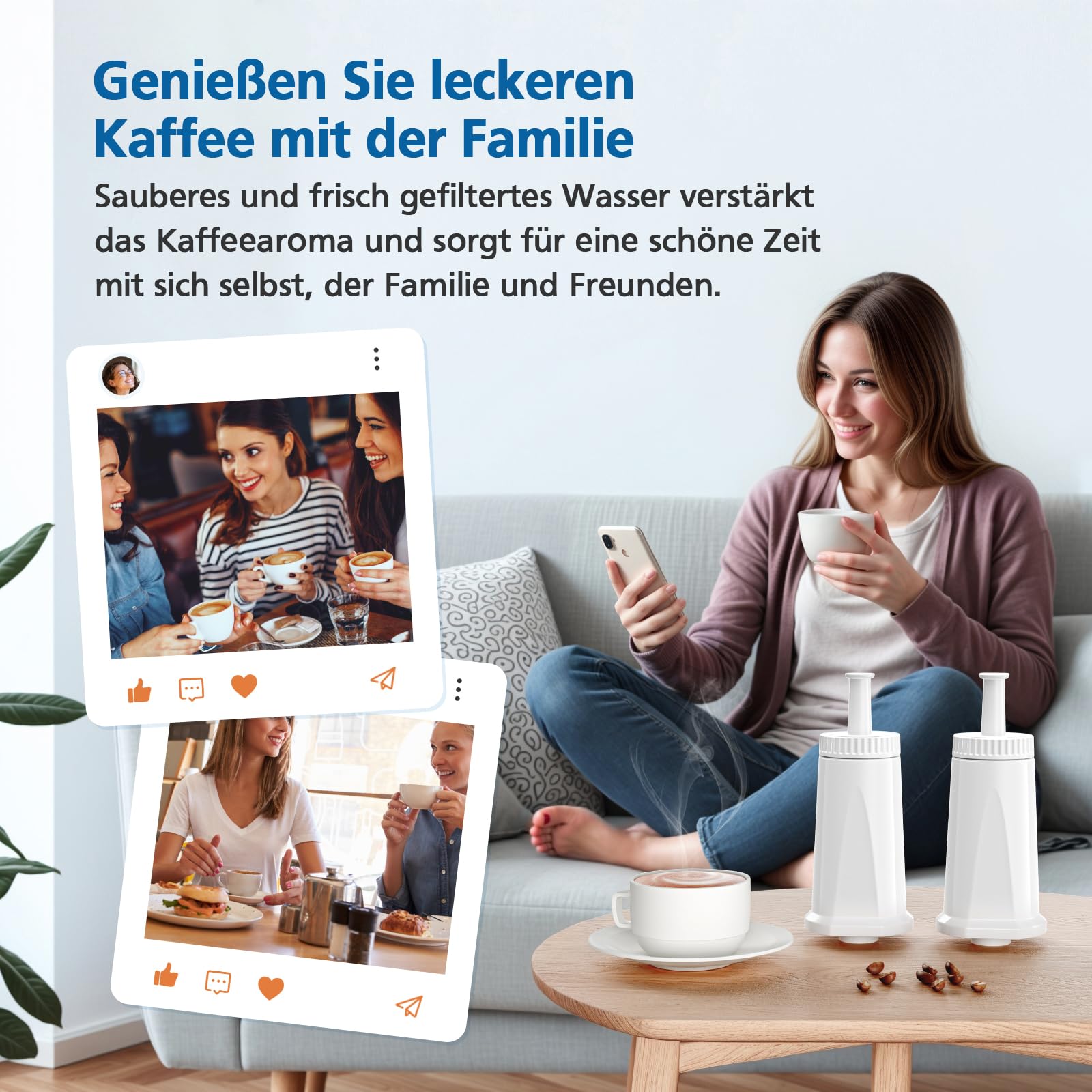 Zamiennik filtr wody do ekspresu do kawy Sage, 4 sztuki, zamiennik dla Sage Barista Express Pro, filtr do SES810/SES880/SES920/SES980/SES990/SES875/SES008/BES008, SES008WHT0NEU1