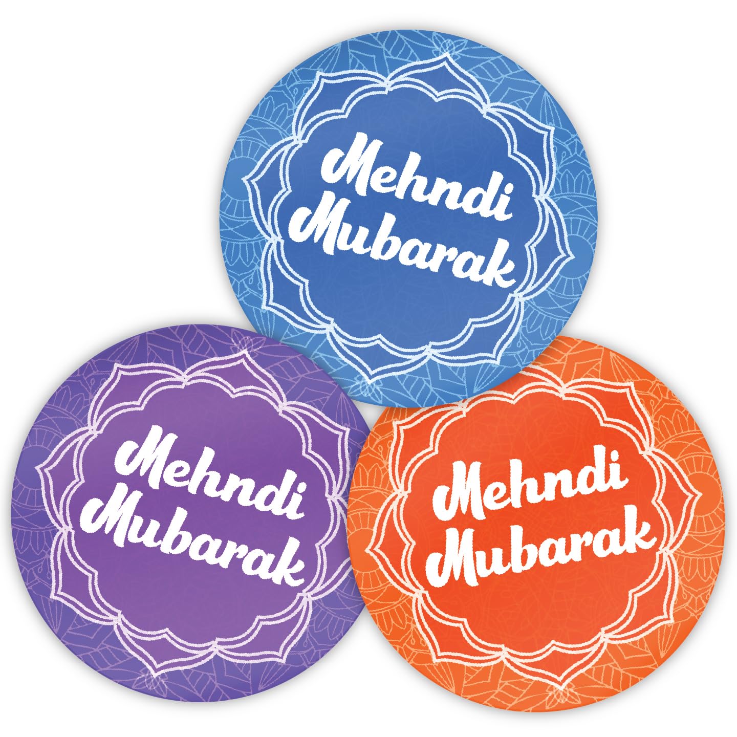 Stone Melon Mehndi Mubarak Stickers 144 Stickers 30mm Round Celebration Party Gift Labels
