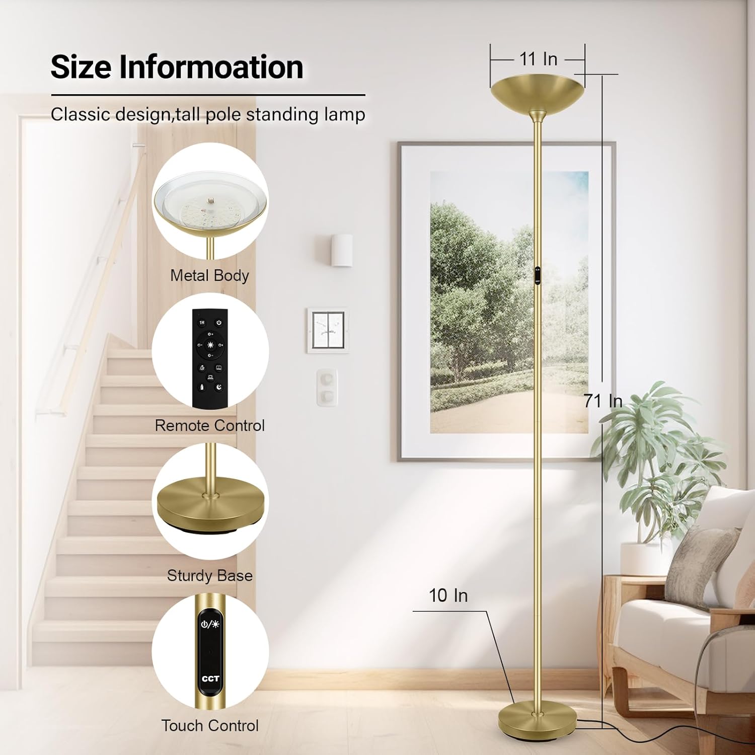 Diagram showing lamp dimensions and components
