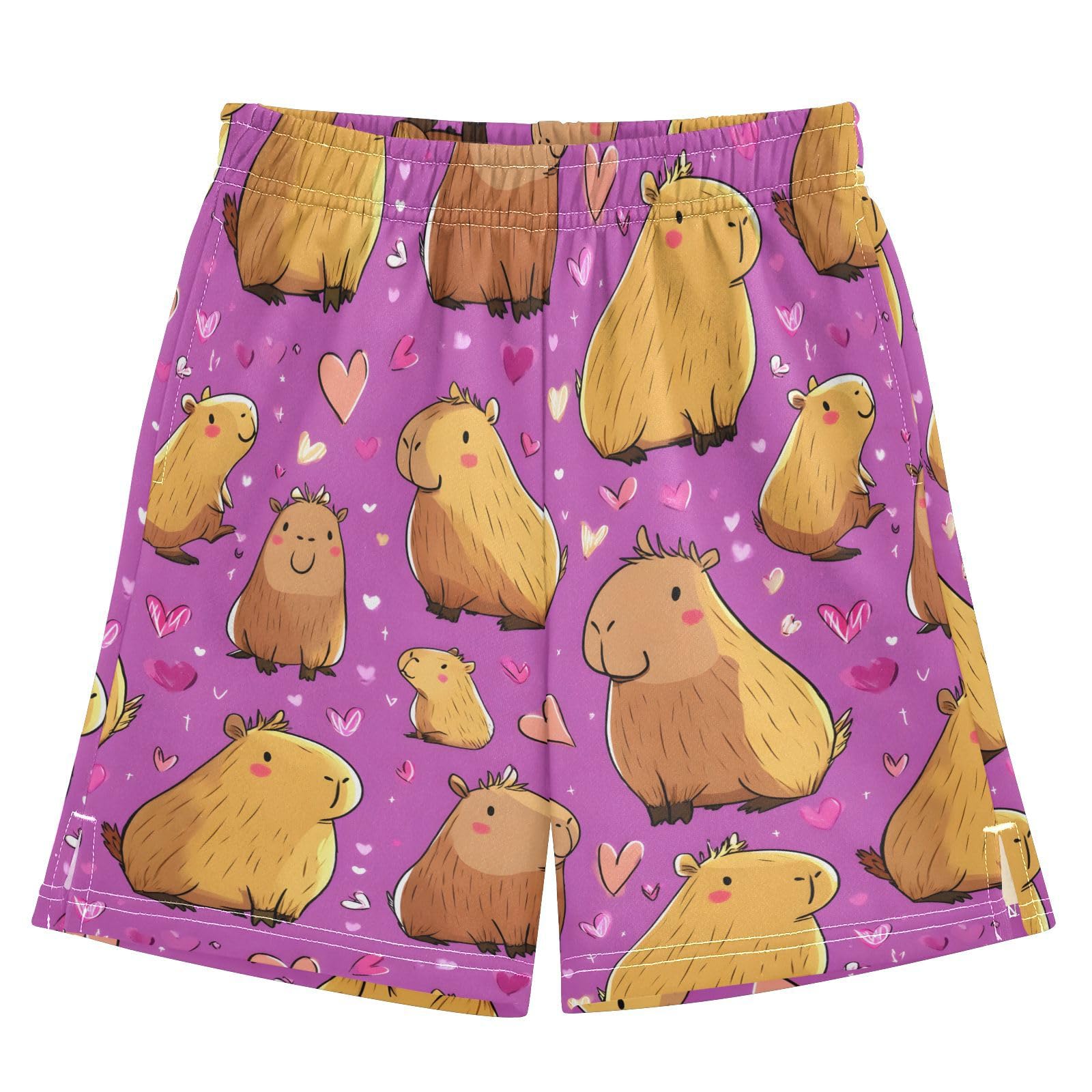 panksolu boy Shorts Doodle Capybara Youth Athletic Shorts for Boys and Girls 10-11 Y Multicolor