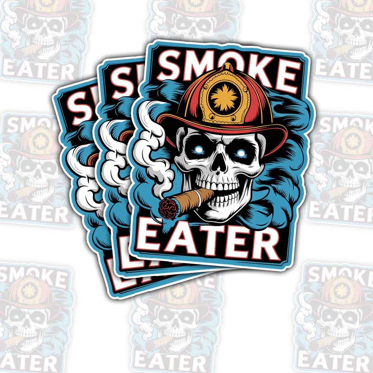 Photo 1 of (3pcs-3in) Smoke Eater Firefighter Sticker Rescue Crew Pride Vinyl Stickers